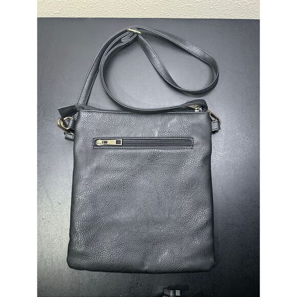 Revive Vintage Co Black Crossbody Bag Adjustable Strap Goldtone Hardware - Picture 3 of 10